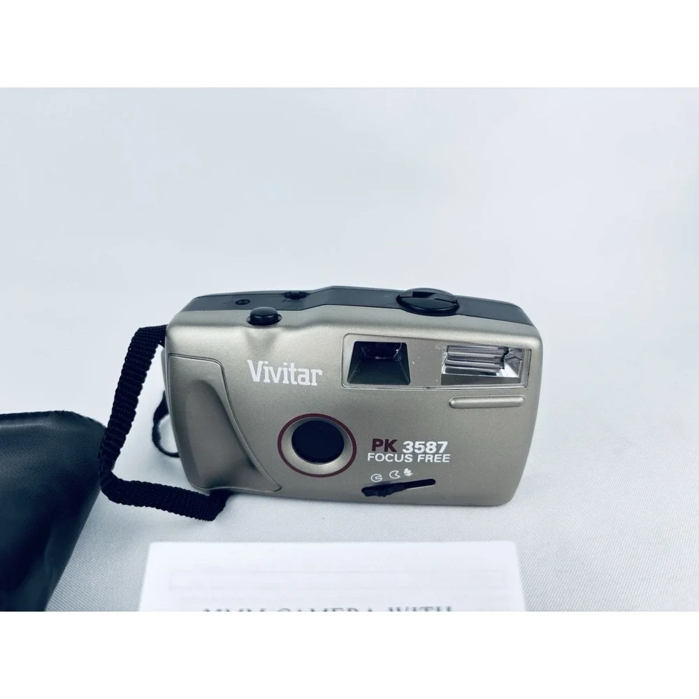 Vivitar PK 3587 Focus‎ Free Film Camara With Case 35mm Tested Working